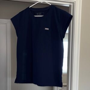 Figs Navy Blue Lucia Relaxed Crewneck Scrub Top